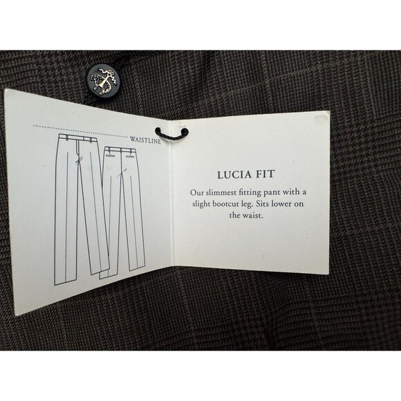 Brooks Brothers NWT Lucia Fit 100% Wool Trouser Pant In Brown Glen Plaid Size 8 - Picture 4 of 7
